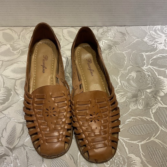 Passofino Shoes - Passofino Huarache Sandals Women Size 7 Brown Excellent Woven Leather Flats